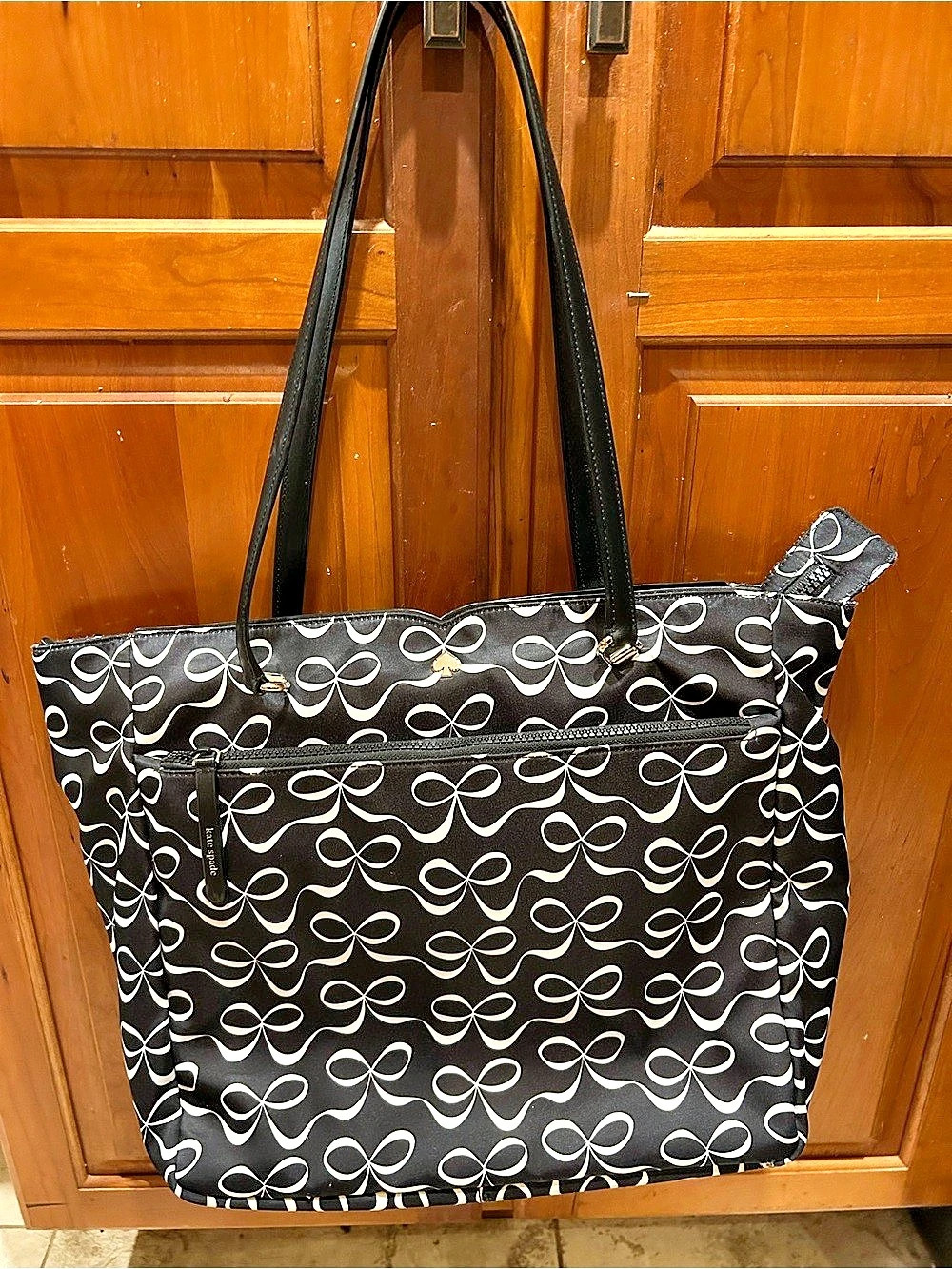 kate Spade Printed Tote Bag in Black & White